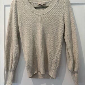 LOFT Women's Beige Balloon Sleeve Sweater